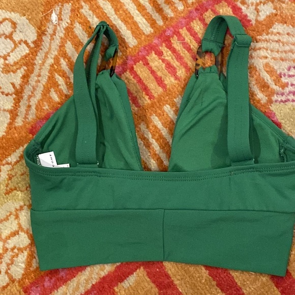 Robin piccone Xs green bikini top tortoise shell tie front bralette Hailey - Picture 6 of 7